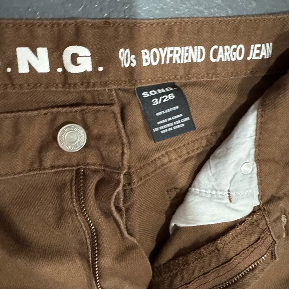 Brown 90s Boyfriend Cargo Jeans - Picture 2 of 2